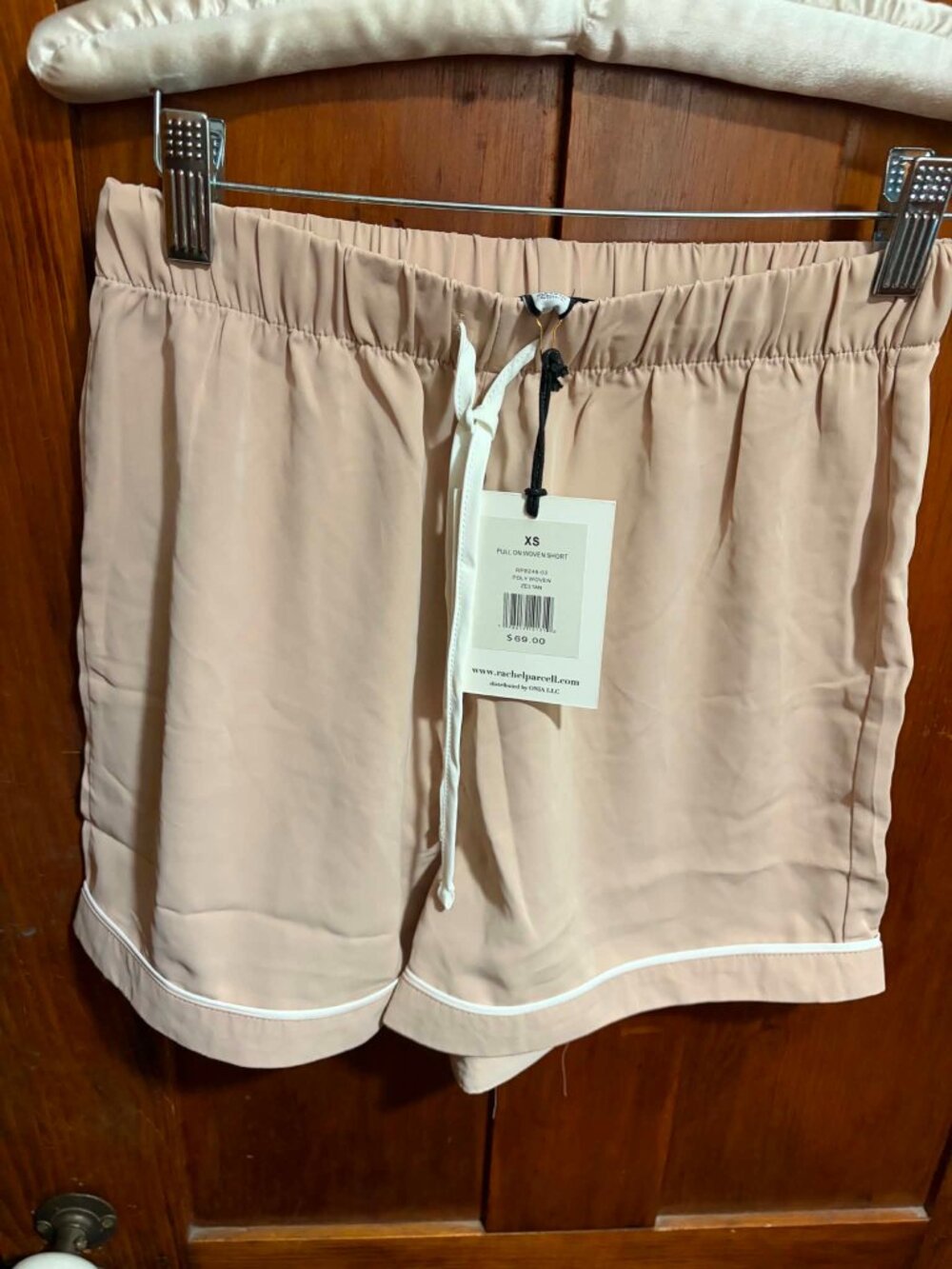 NWT Rachel Parcell Womens Tan Elastic Waist Pull On Sleep Woven Shorts Size XS